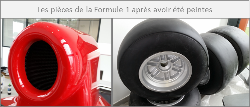 pièces formule 1 après peinture