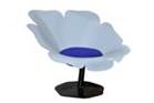 Poppy blanc et assise bleue